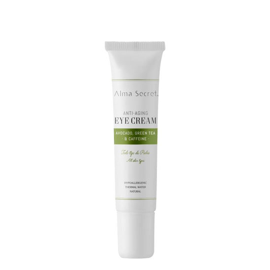 Tubo-Contorno de Ojos Antiedad con Aguacate, Té Verde & Cafeína Alma Secret 10 ml