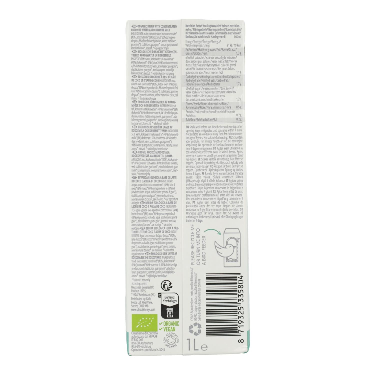 Bebida vegetal coco supreme Bio Abbot Kinney 1L