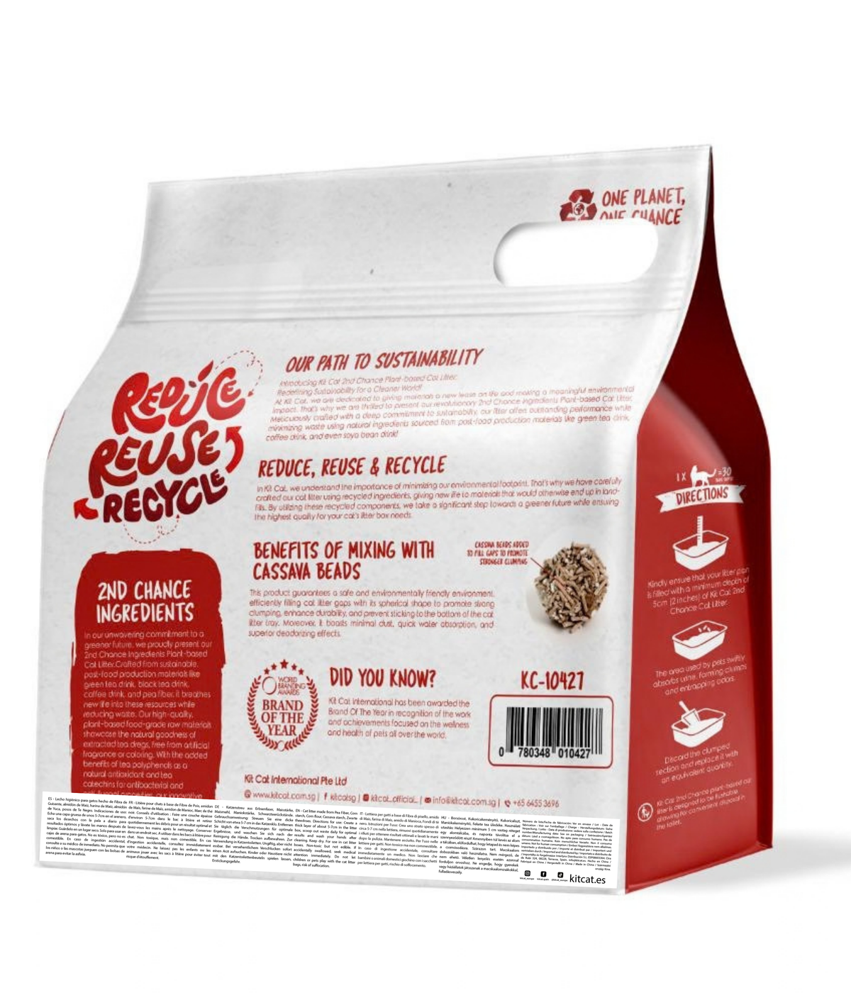 Katzenstreu-Set Eco 2nd Chance – Black Tea 2,5 kg Schwarztee-Blätter, Erbsen und Maniok