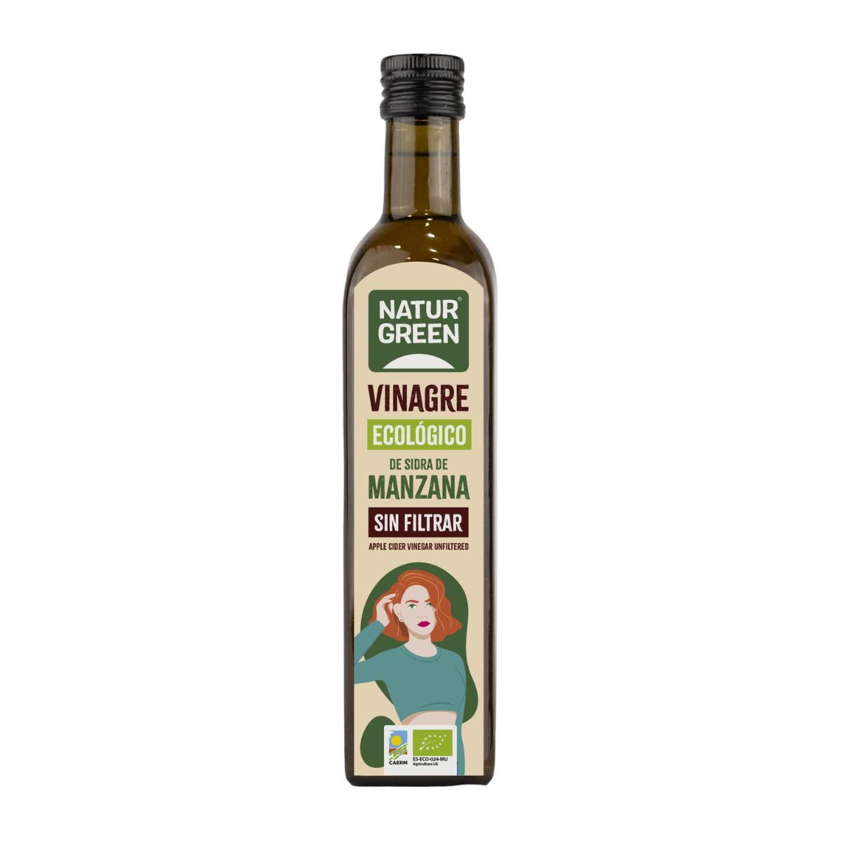 Pack 2 x Vinagre de Sidra de Manzana Bio sin filtrar NaturGreen 500 ml