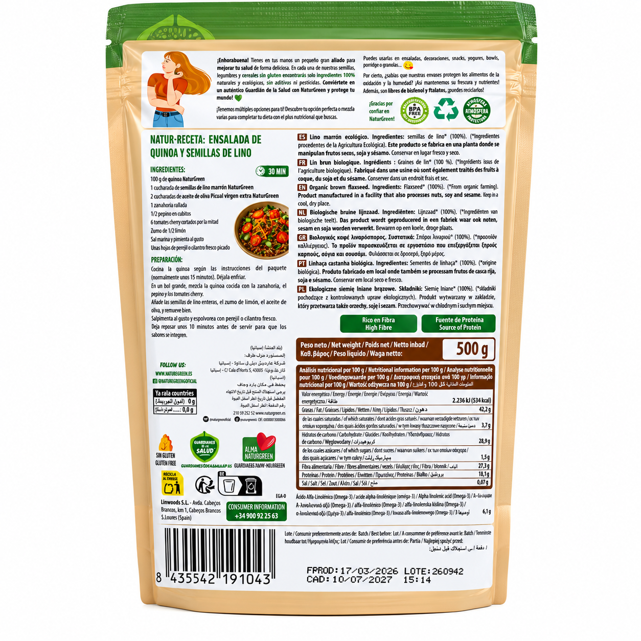 Bio-Leinsamen Naturgreen 500 g