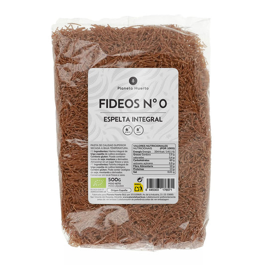 Dinkel-Vollkornnudeln nº0 ECO Planeta Huerto 500gr