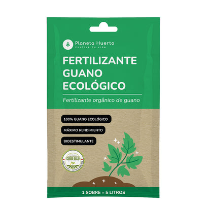 Packung löslicher Öko-Guano-Dünger Planeta Huerto 5 Stück für 25 l