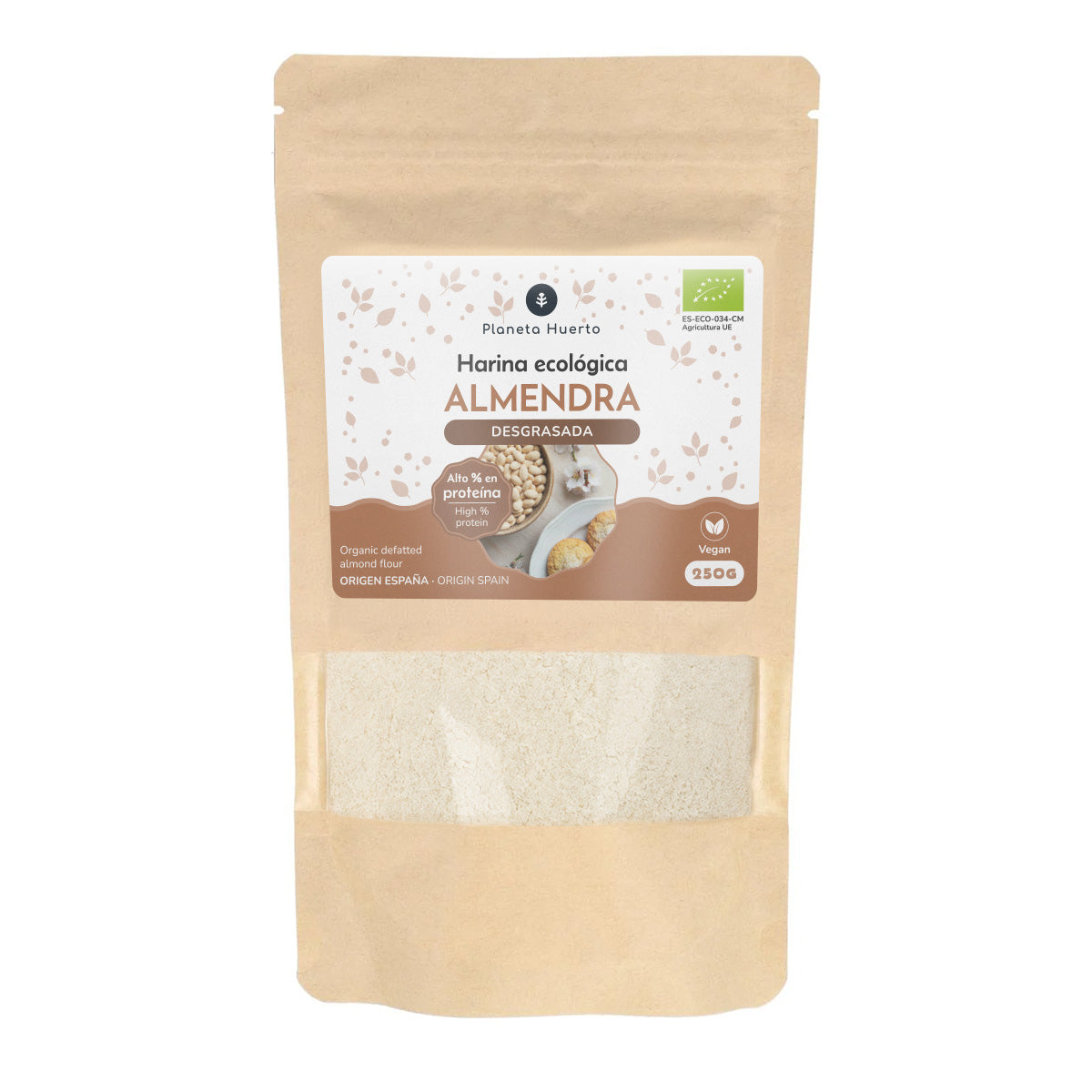 Entfettetes Mandelmehl (Mandelprotein) ECO Planeta Huerto 250 g