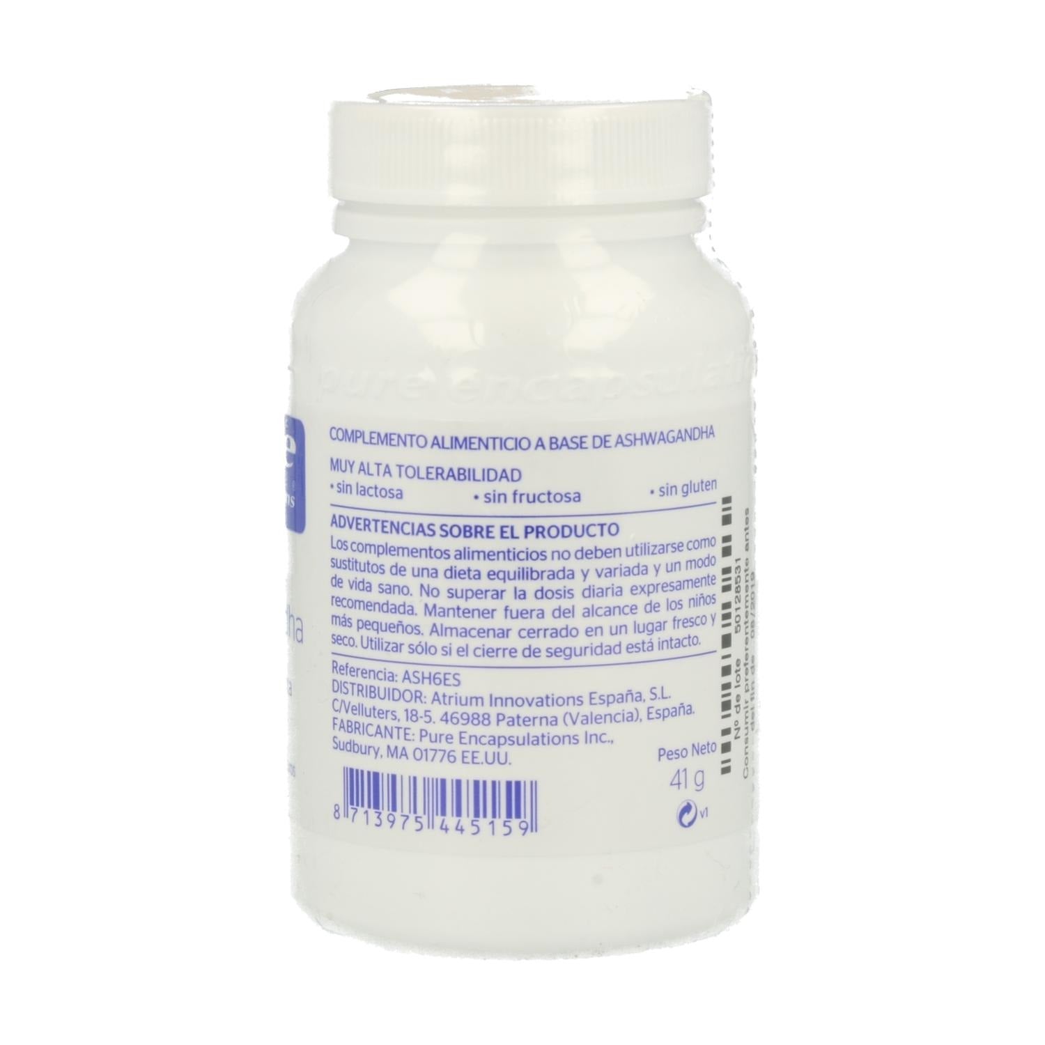 Ashwagandha Pure Encapsulations 60 cápsulas