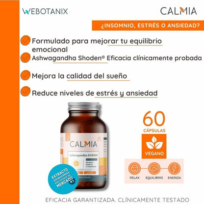 Ashwaganda Shoden Calmia Día 60 Kapseln WeBotanix