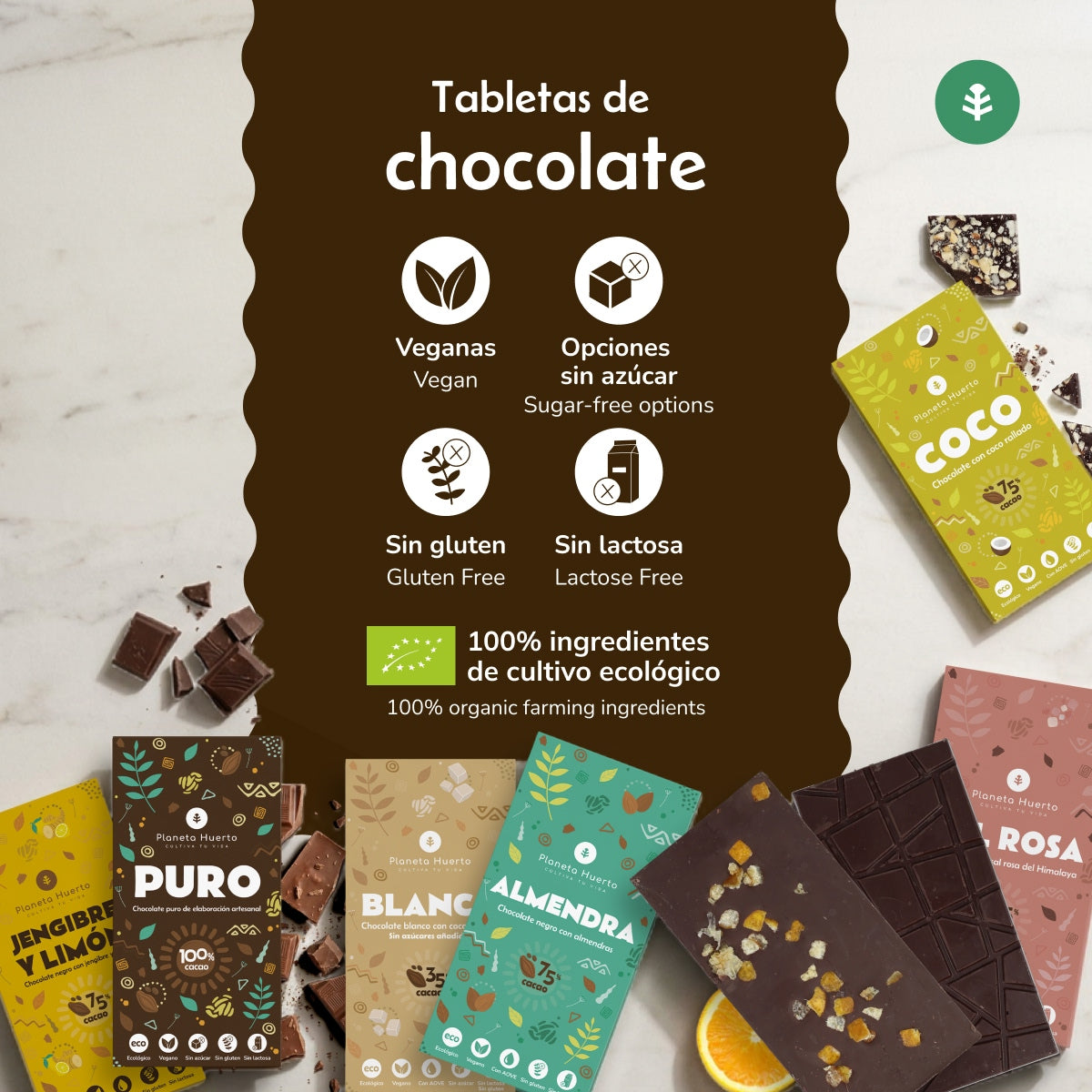 Tafel Zartbitterschokolade 85% ECO Planeta Huerto 70 g