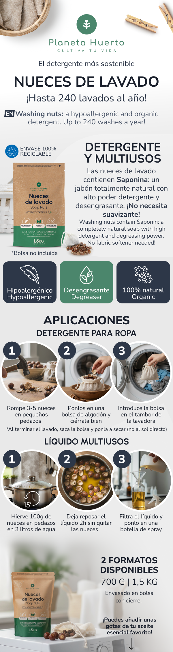 Planeta Huerto Gewaschene Walnüsse 700 g