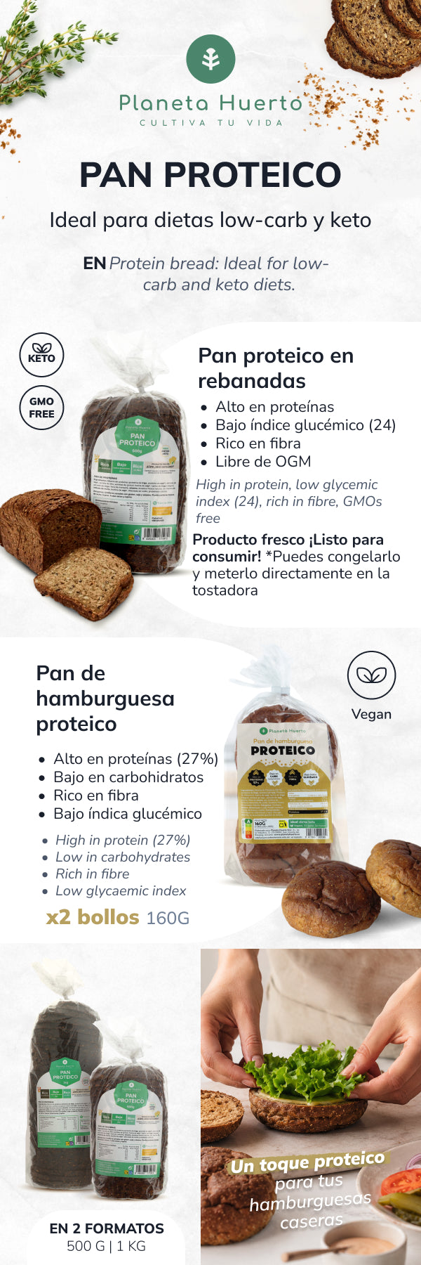 Eiweißbrot Planeta Huerto 500 g