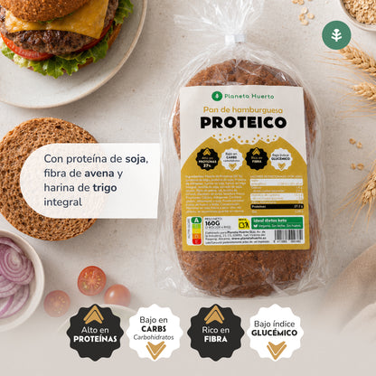 Eiweiß-Hamburgerbrötchen Planeta Huerto, 2 x 80 Gramm
