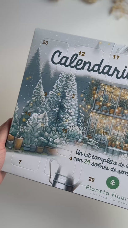 Weihnachts-Adventskalender mit Samen und Mini-Gewächshaus von Planeta Huerto