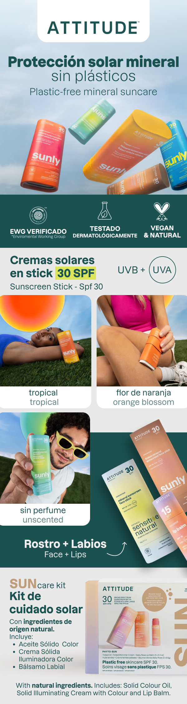 Sonnenschutzstift Tropical 30 SPF Attitude 60 g