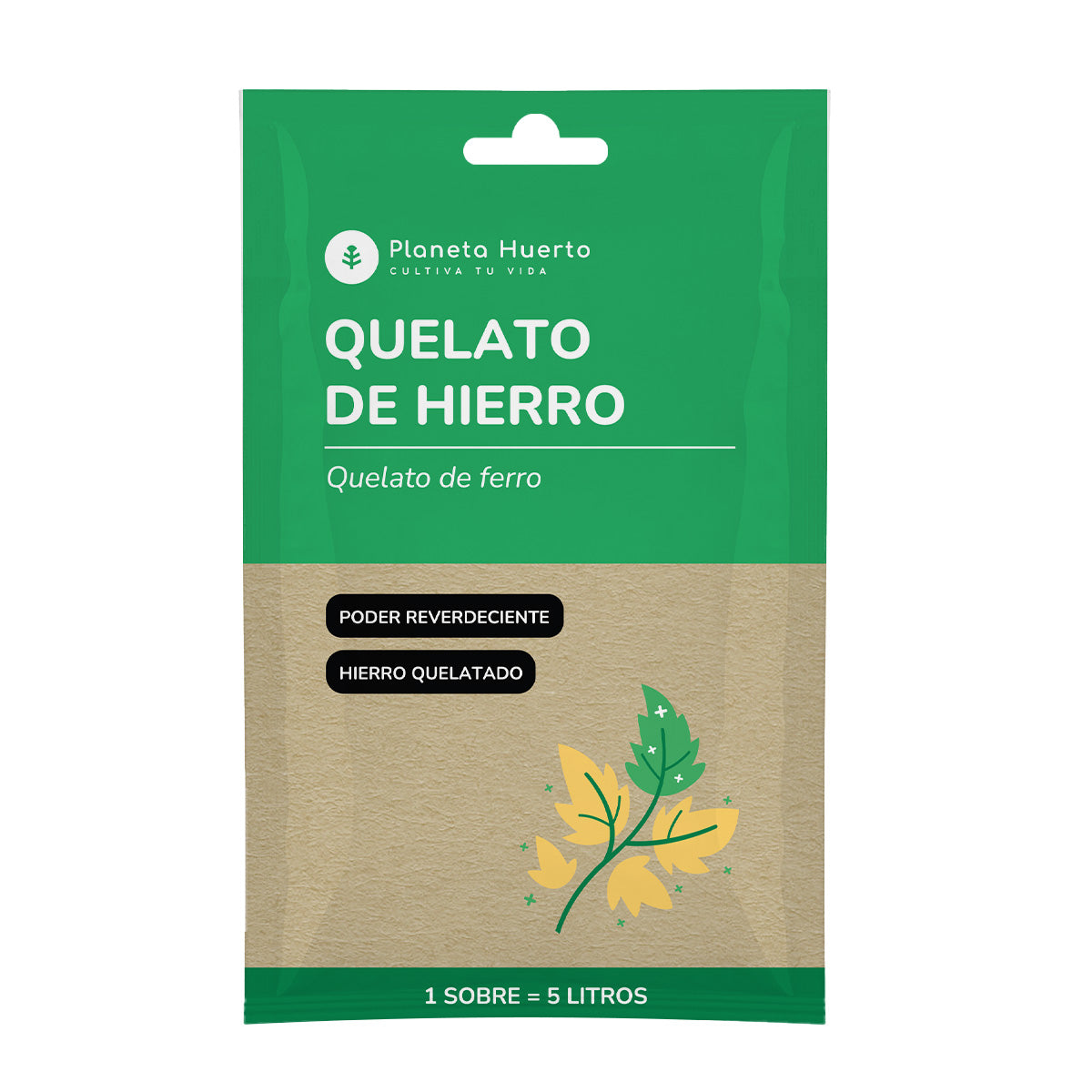 Packung lösliches Eisenchelat Planeta Huerto 5 Stück für 25 l