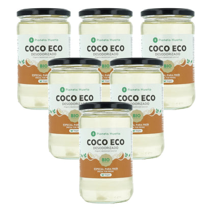 6er-Pack desodoriertes Kokosöl ECO Planeta Huerto 500 ml