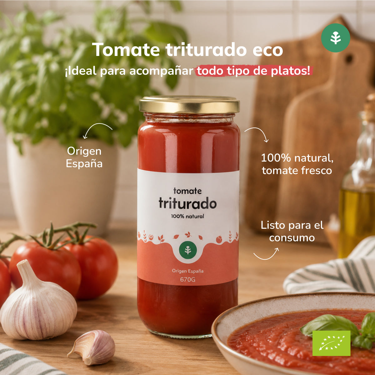 Zerkleinerte Tomate ECO Planeta Huerto 670 g
