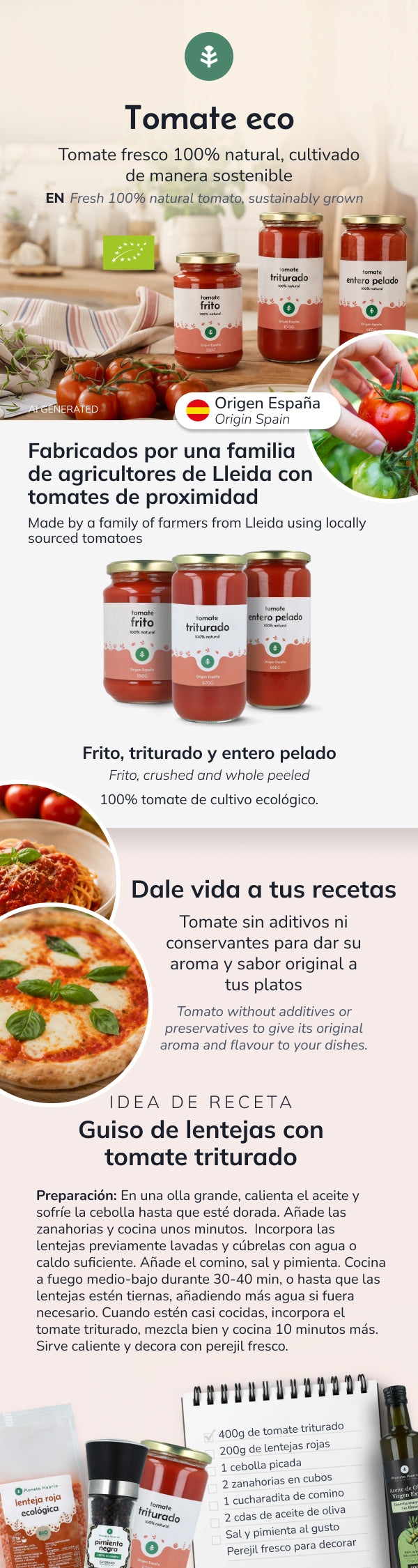 Zerkleinerte Tomate ECO Planeta Huerto 670 g